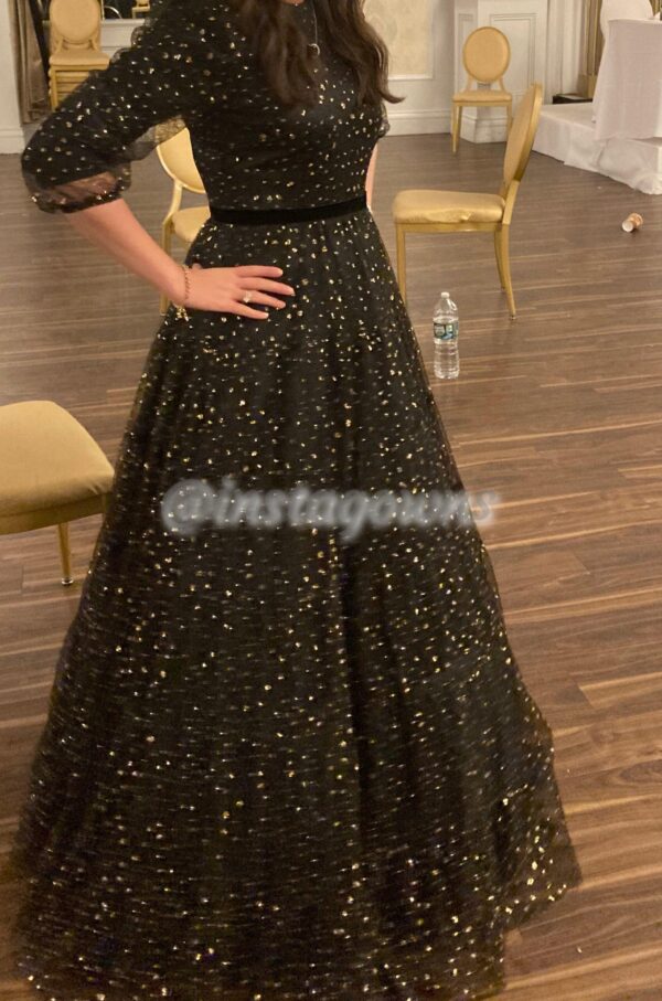 Beautiful black and gold Exquisite Gown for sale