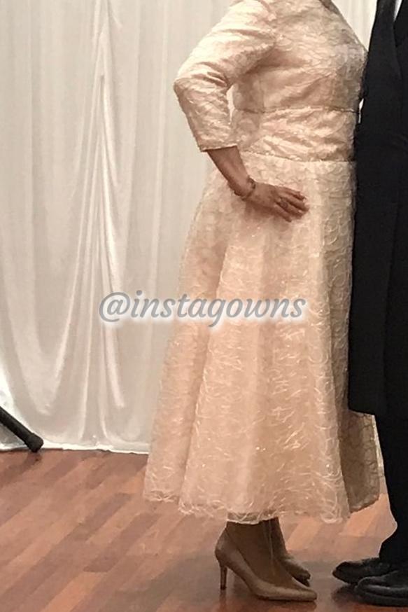 Beautiful Custom Sparkly Peach with Rhinestone Accents at Waist Cocktail Length Sister of Bride Dress for Sale