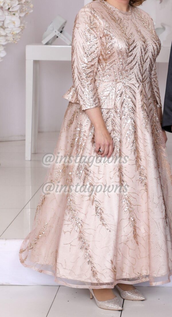 Exquisite Rose Gold Cocktail Gown for sale