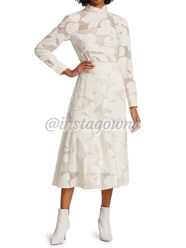 Akris punto 2 piece ivory velvet cut out detail Dress for sale