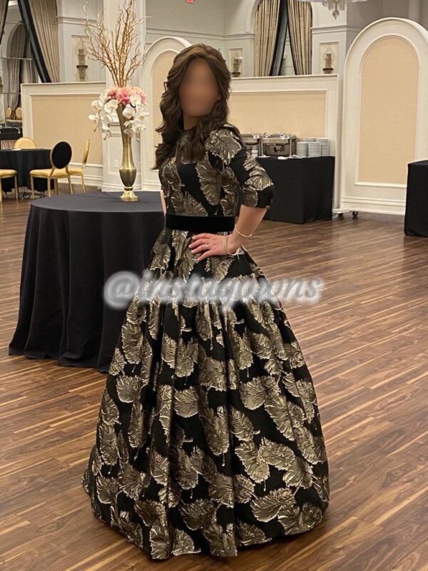 Stunning Exquisite Black and Gold Gown for Sale