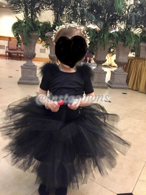 Black tulle and fur 3 pc toddler Gown for Sale