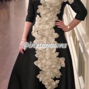 Spectacular Black and White Shimmery Slimming Gown for Sale