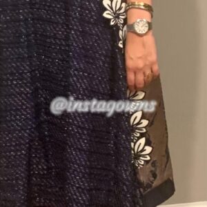 Unique Miri Couture Navy and Purple Tweed Dress For Sale