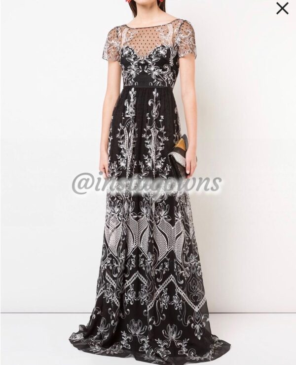 Gorgeous Designer black and white tulle gown for sale