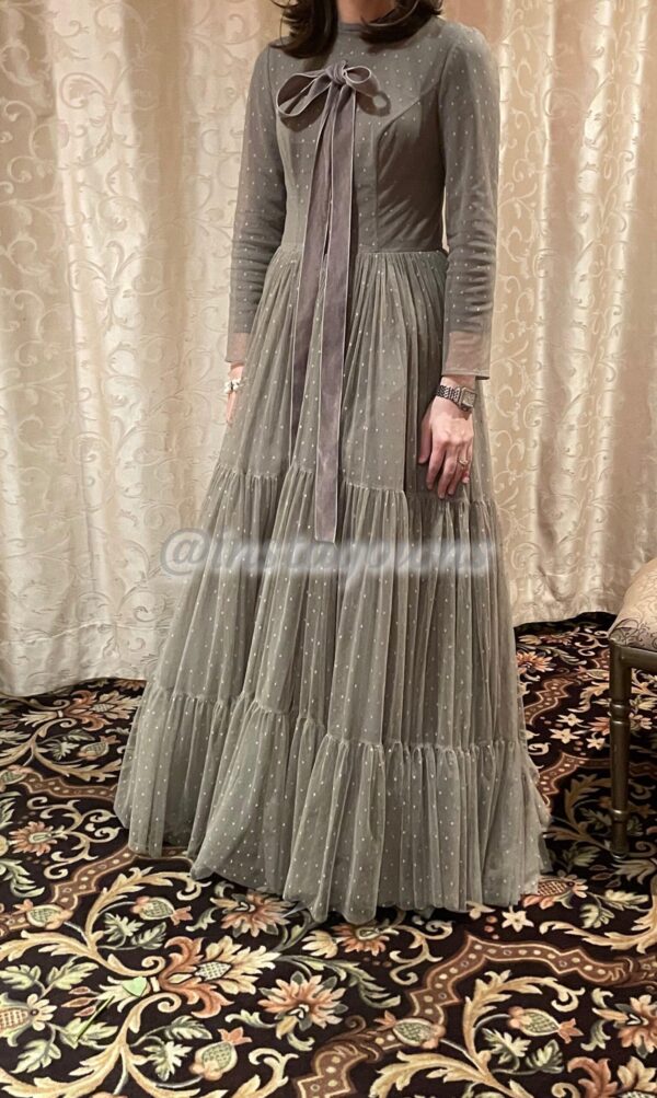 Magnificent Custom Made Taupe Gown for Sale