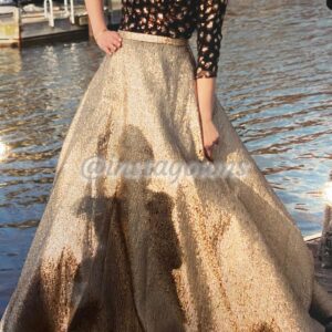 Black and Gold shimmery Gown for sale