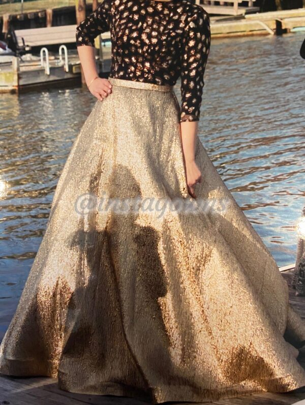 Black and Gold shimmery Gown for sale