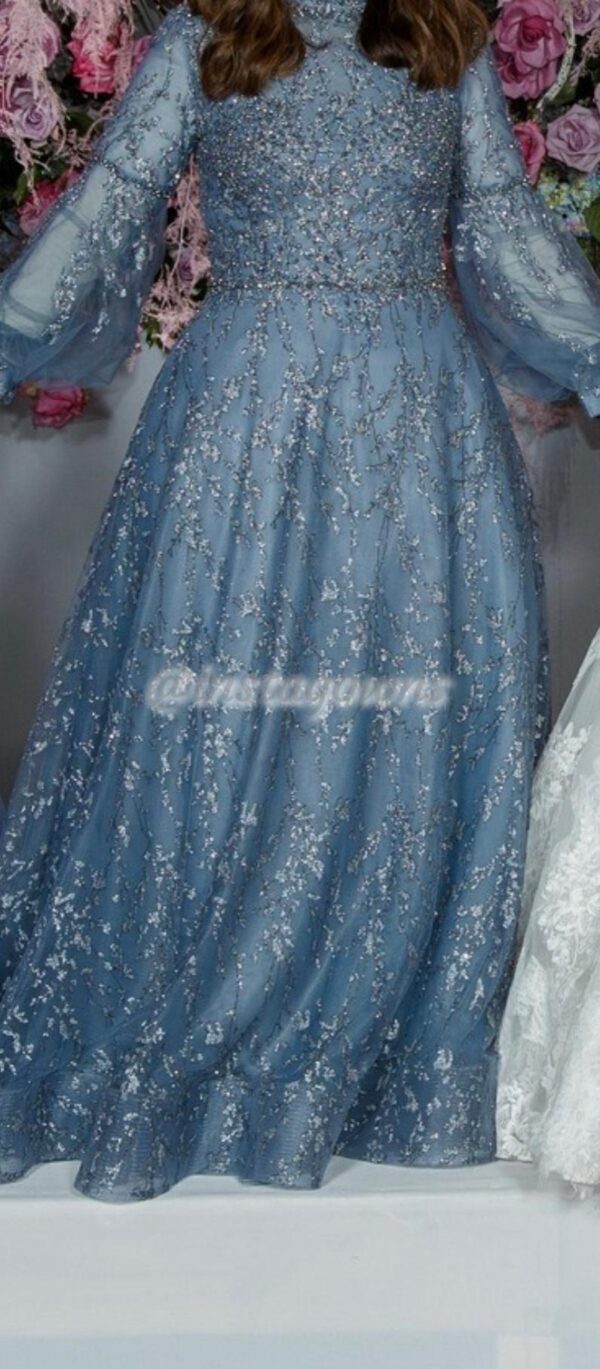 Miri’s Slate Blue Gown for Sale