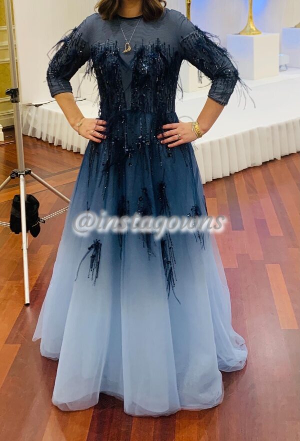 Powder Couture Blue Ombre Gown for Sale