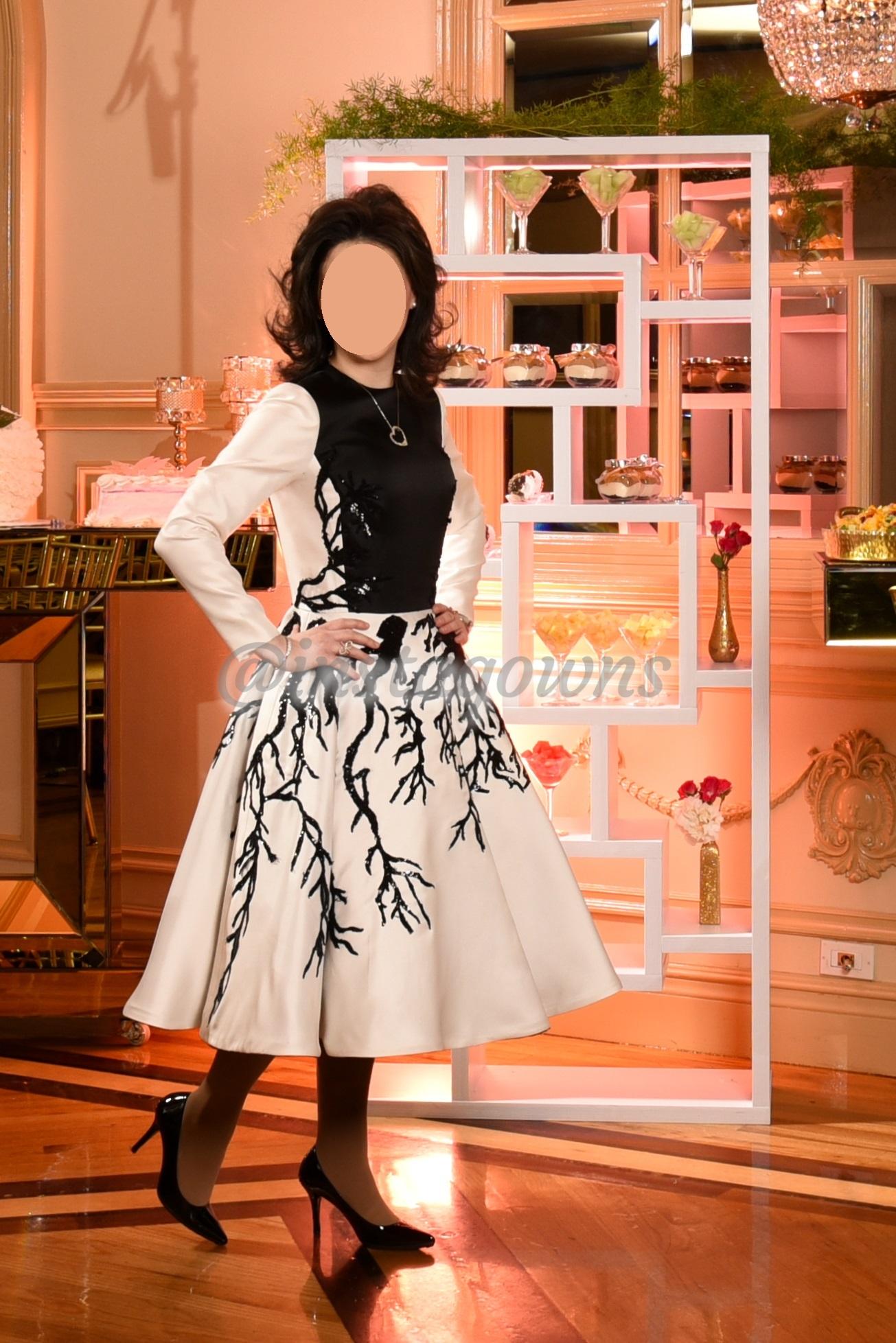 Magnificent black and off white - Own tenoyem or Sister of the Bride short Dress for sale