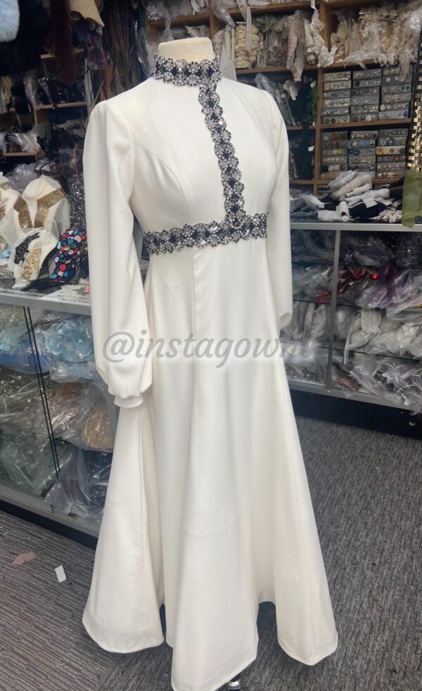 Custom Made Ivory Mother-of-the-bride with Beading Gown for sale