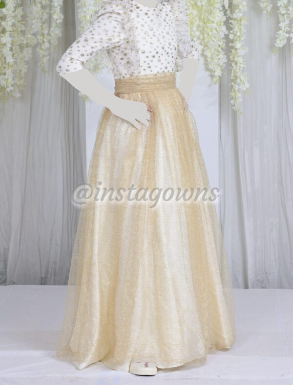 Custom Cream and Gold Gown for sale