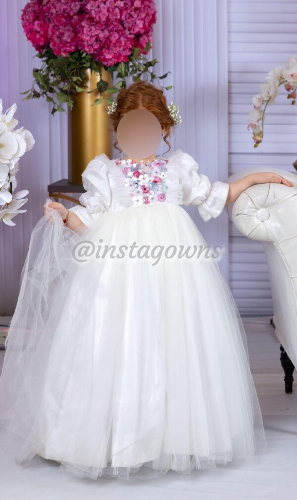 Two Magnificent Little Girls Ivory Gowns for Sale