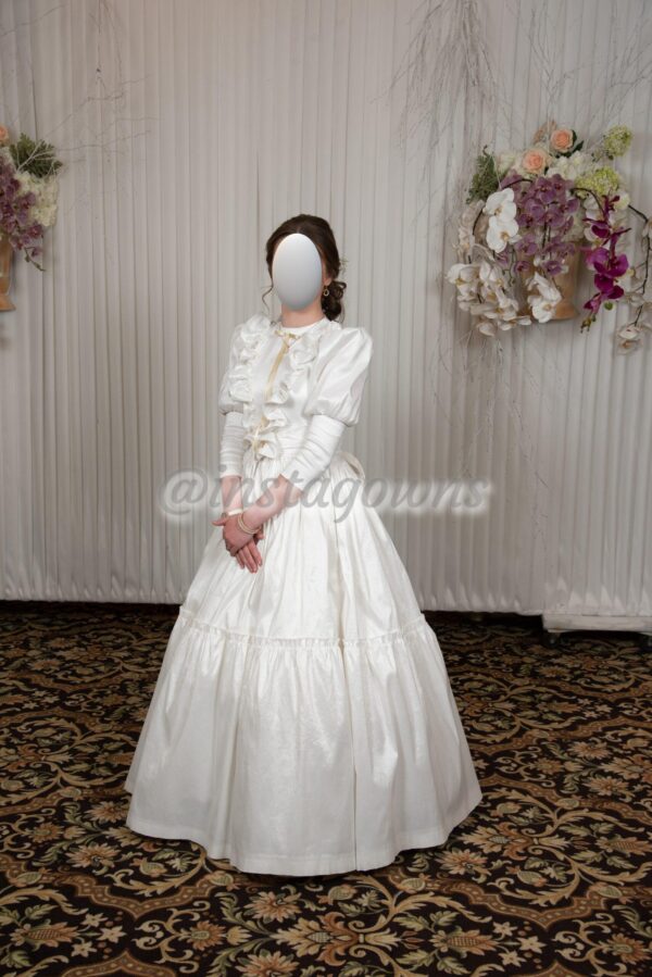 2 Teen Ivory Taffeta Gowns For Sale