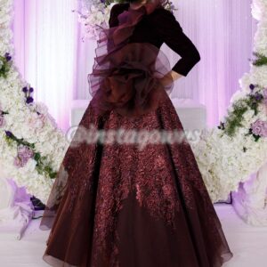 Beautiful sister of the bride Velvet Maroon/Plum Gown for sale or rent