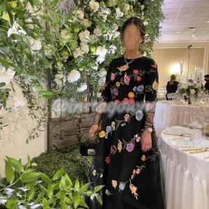 Oscar De La Renta Black Tulle Gown for sale