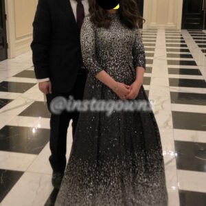 Exquisite Black and Silver Shiny Gown for Sale