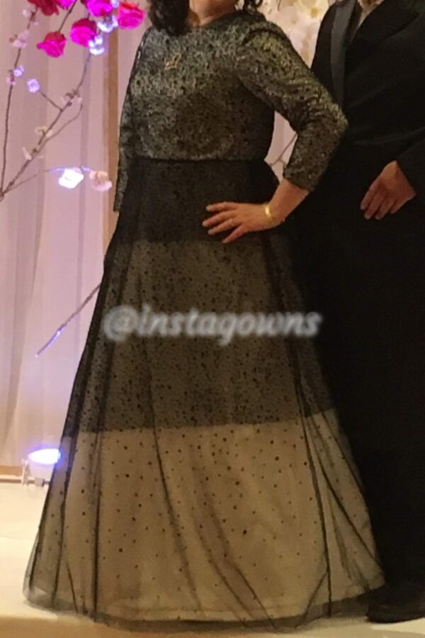 Stunning Custom Black & White Gown for Sale