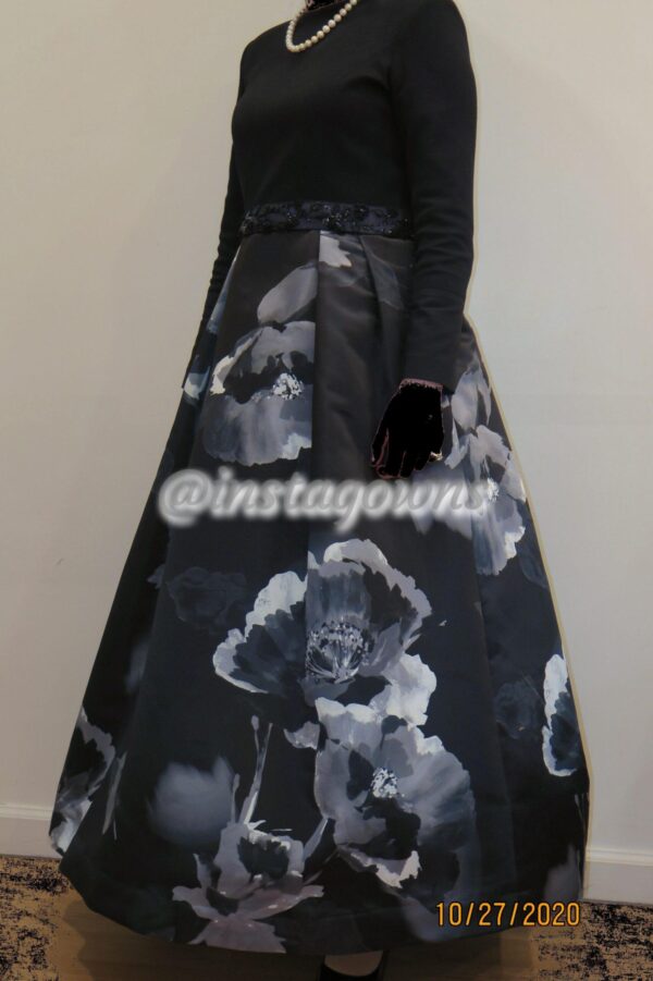 Beautiful Black with white flowers gown for sale