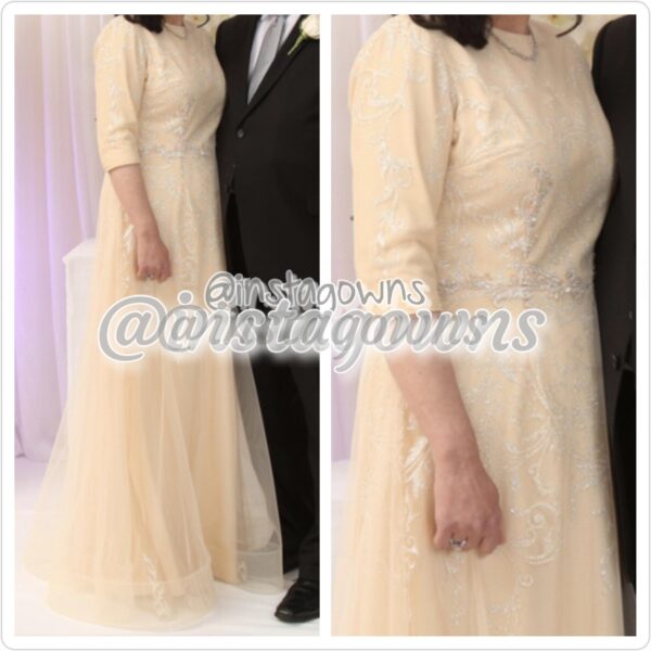 Raquel Couture Champagne Embellished Mother of Bride Gown for Sale