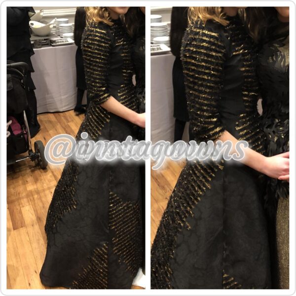 Exquisite Black & Gold Gown for Sale