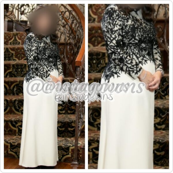 Tresor White & Black Mother of Bride Gown for Sale