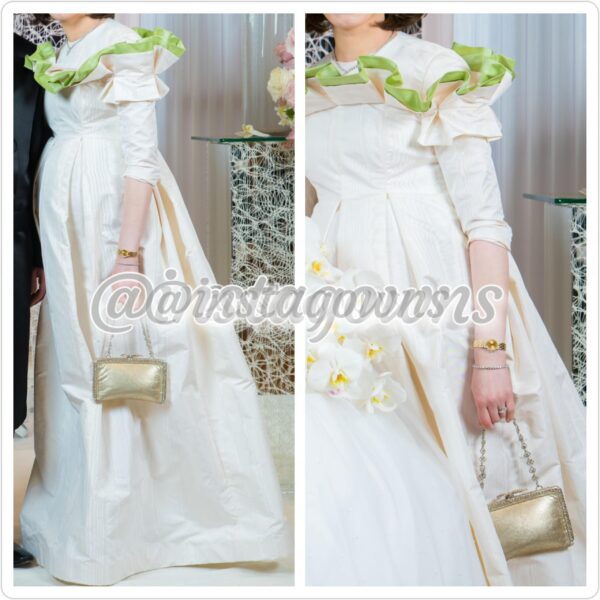 Exclusive Custom Designed Talbot Runhof Taffeta Moire Maternity Gown for Sale