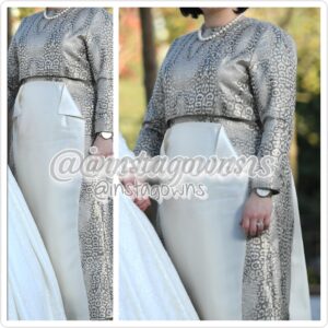 Gold & Cream Custom Unique Gown for Sale