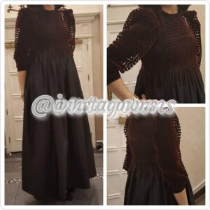 Burgundy Velvet Top with Black Bottom Maternity Gown for Rent