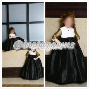 Black White & Gold Little Girls Gowns for Sale