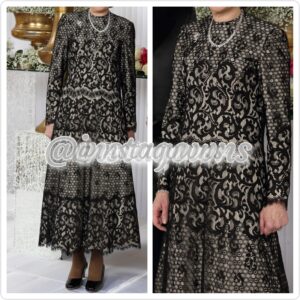Finds and Co. Lace Mother of Bride Black & Beige Gown for Rent or Sale