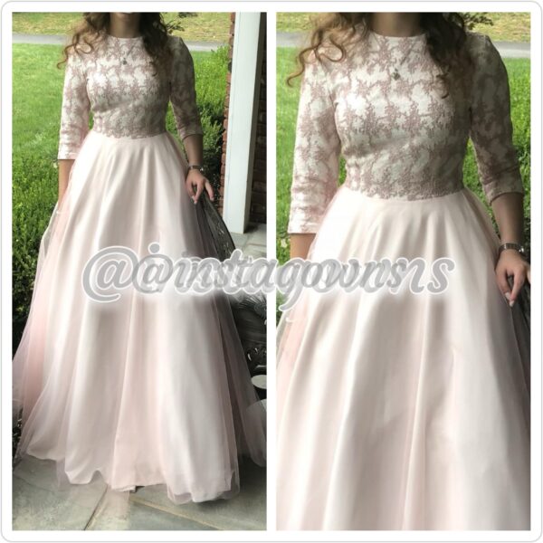 Exquisite Blush Pale Pink Gown for Sale