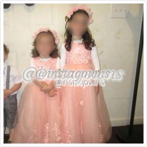 2 Cammelia Pink Floral Girls Gowns for Sale