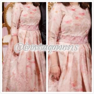 Custom made Pink with Floral Design Gown for Rent