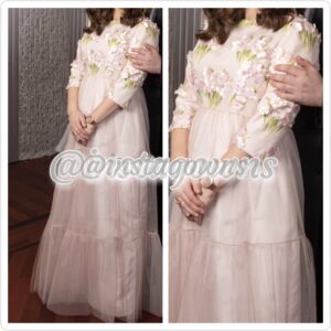 Custom Pink Maternity Evening Gown for Sale