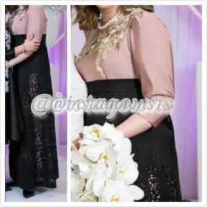 Elegant Pink & Black Sister of the Bride Gown for Sale