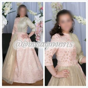 Exquisite Pink & Gold Gown for Sale
