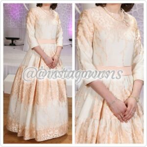 Exquisite Beautiful Peach & Ivory Gown for Sale
