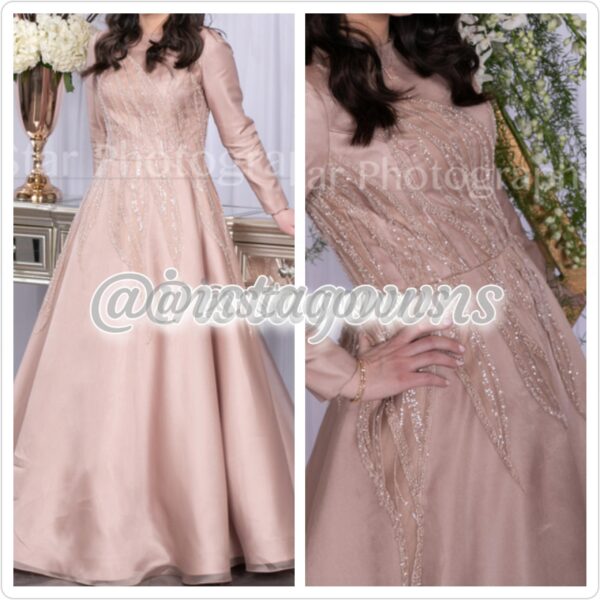 Custom Mauve/Taupe Mother of the Bride Beaded Gown for Sale – Instagowns