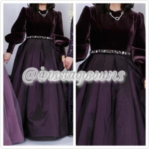 Custom made by Nairi Barsegian Wine/Plum Gown for Sale