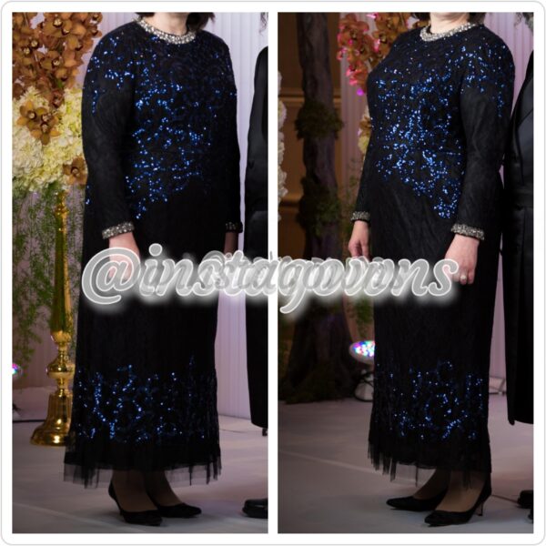 Magnificent Finds & Co. Navy Blue Mother of Bride Gown for Sale