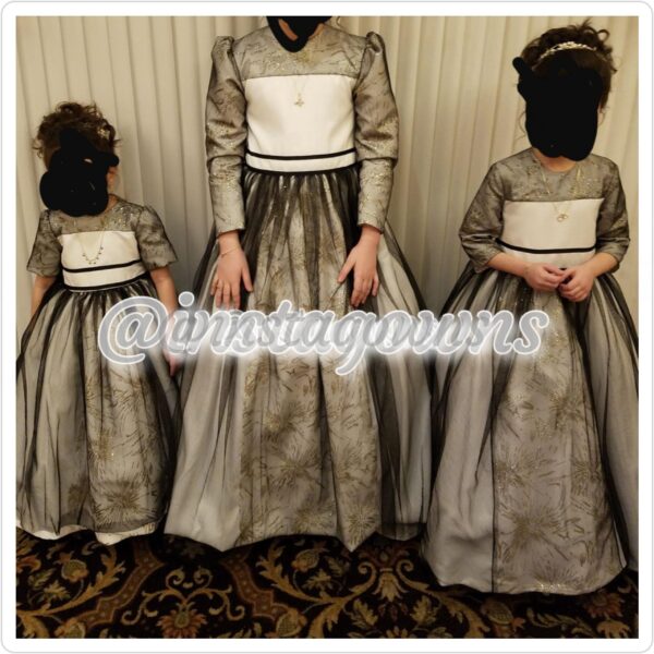 Beautiful Black & White Three Girls Gowns for Sale