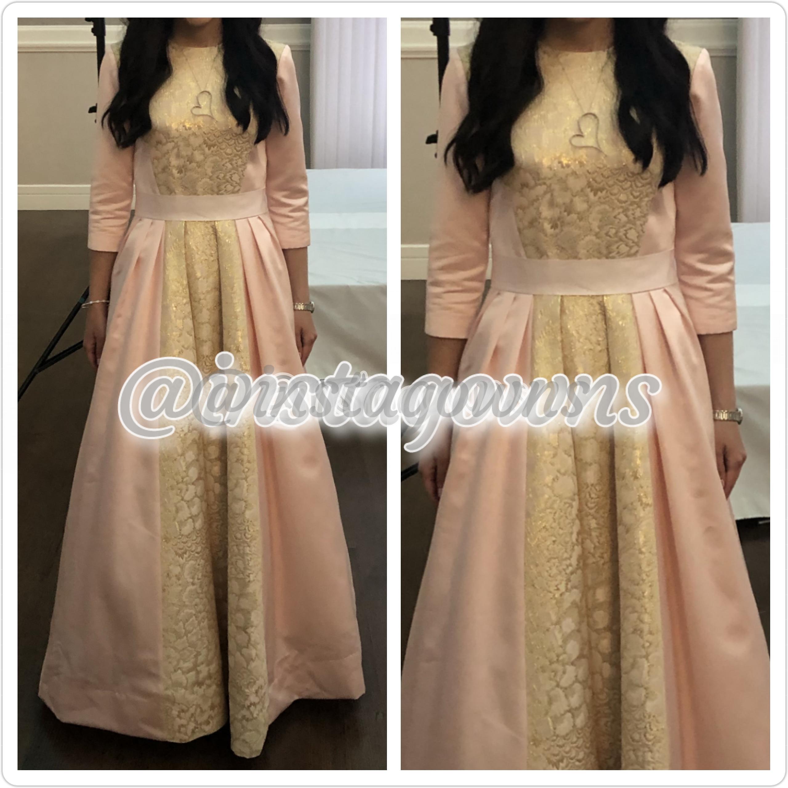 Exquisite Elegant Pink & Gold Gown for Sale Instagowns