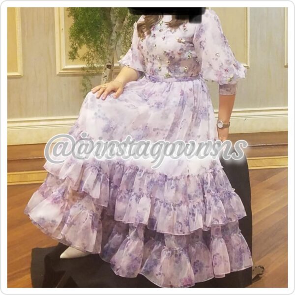 Stunning Unique Costerallos Lavender with Rich Applique Cocktail Dress or Gown for Sale