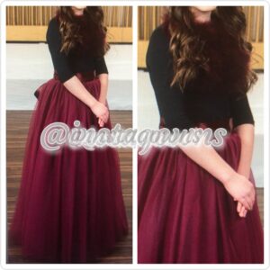 Burgundy & Black Girls Gown for Sale