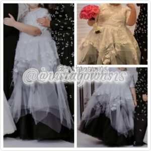 Custom by Zoe Black & White Lacey Gown for Sale