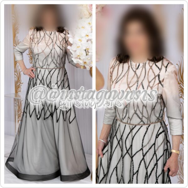 Pessy Miller Mother of the Bride with Pretty Delicate Glistening Beading Pink to Black Ombre Gown for Sale