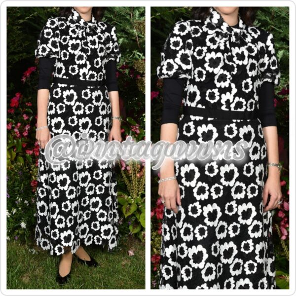 Self Portrait Black & White Sophisticated Elegant Midi Dress for Sale