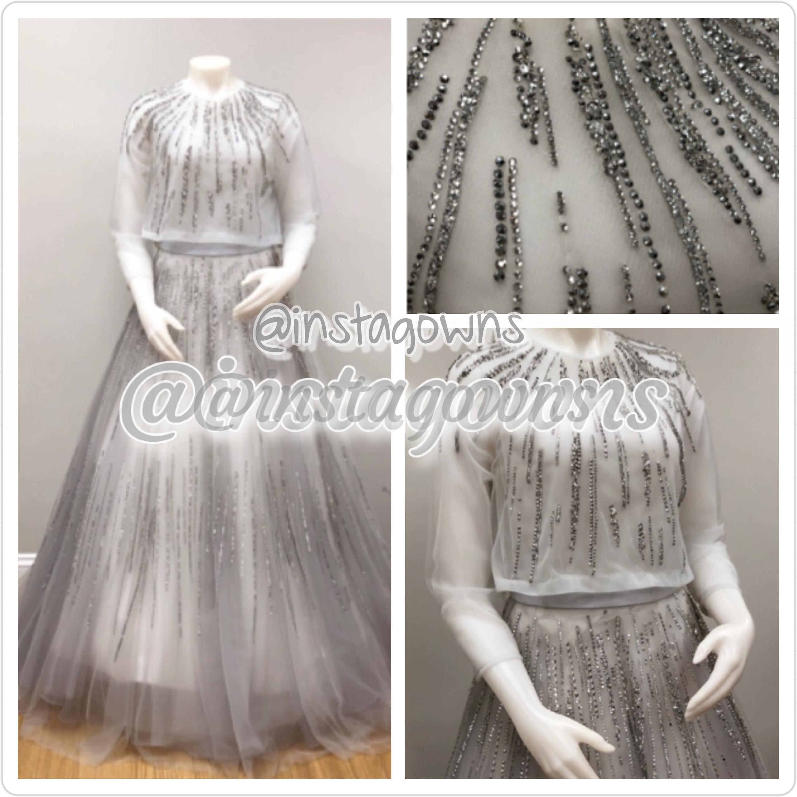 Gala's Custom Design Chiffon Sequins Gown for Sale